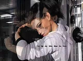 Intertwined Brunette In The Gym