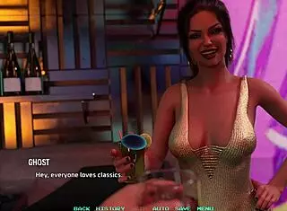 Black Haired Babe Dances in Outfit Before Fucking in 3D Cartoon Game