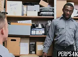 Gay officer punishes twink burglar