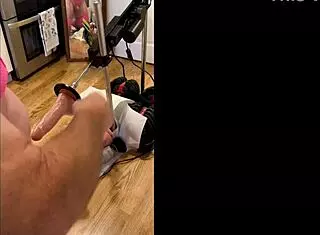 Barefoot Kitchen Sissy Dildo Ass Fucking