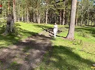 strange girl begs for woods fuck 😈