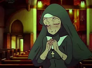 Nun getting fucked front and back in prayer booth?