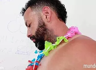 Gay guy feels intense pleasure with monster cock.