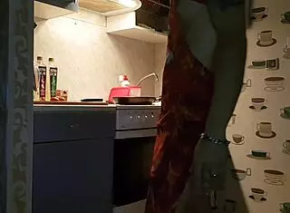 Jasper is cooking in the kitchen when he engages in gay assfucking and anal sex