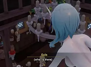 Eula From Genshin Impact In A 3D Animation Adventure With Group Interactions