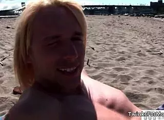 Yo, cute blonde twink strips down for some intense gay sex! 😊