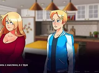 In the outdoor woods, big cock jerks off while mommy watches