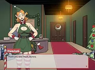 naughty elf and sexy santa wife in claus secret surprise xmas game