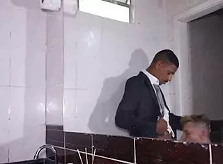 fucking the hot bathroom employee like a pornstar