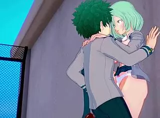 toru hagakure and kaoruko awata with izuku midoriya in intense sex