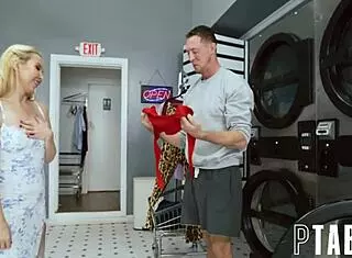 Pierce Paris makes petite Summer Col wash his load with her mouth.