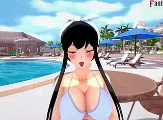 Yor Forger Bikini Pool Sex POV Spying!