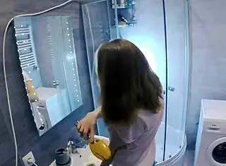 He fucks step sister doggystyle, cum on face, parents might hear.