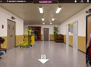 Sexy college student in white stockings exposes herself in public upskirt scene from steps of debauchery 21.