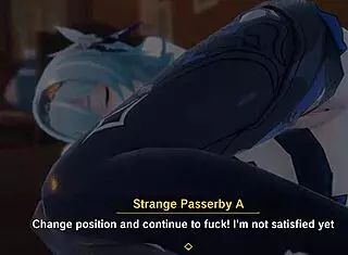 Eula From Genshin Impact In A 3D Animation Adventure With Group Interactions