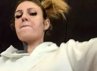 saptona gets horny in gym with see through shirt showing sweaty hard nipples