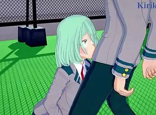 toru hagakure and kaoruko awata with izuku midoriya in intense sex