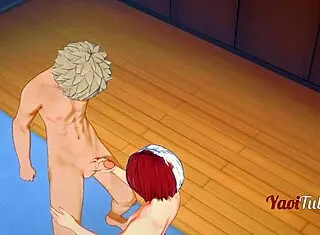 boku no hero yaoi - todoroki shoto blowjobs bakugou katsuki and cums in his mouth