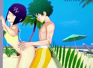 Momo Yaoyorozu And Kyoka Jiro And Izuku Midoriya Intense Sex - My Hero Academia Hentai