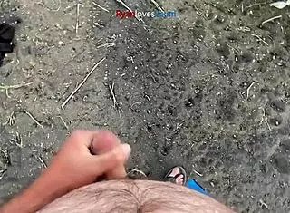 Solo Hentai Star Masturbates Under a City Bridge