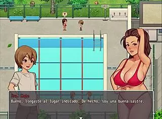 Hentai Game Countryside Part 12: Instructor Blowjob And Fairy's Huge Ass In Bathroom
