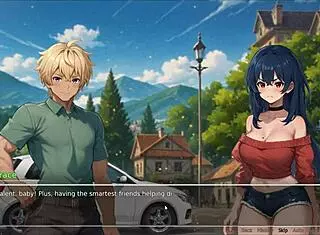 horny girlfriend rips shirt in romance hentai game episode