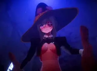 check out this konosabu cowgirl riding compilation with creampies