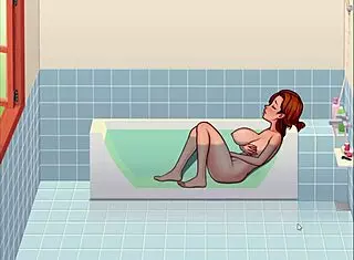 Hentai Game Countryside Part 12: Instructor Blowjob And Fairy's Huge Ass In Bathroom