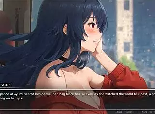 horny girlfriend rips shirt in romance hentai game episode