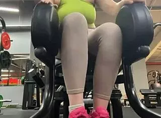 Crazy Public Gym Fucking with Natural Tits and Wet Pussy