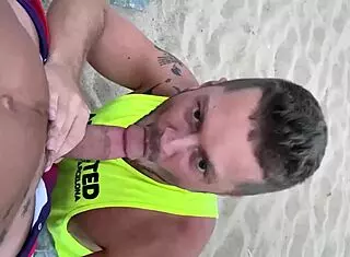 guys giving blowjobs on the public gay beach casually