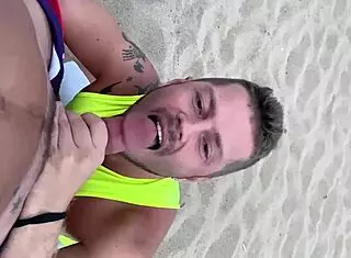 guys giving blowjobs on the public gay beach casually