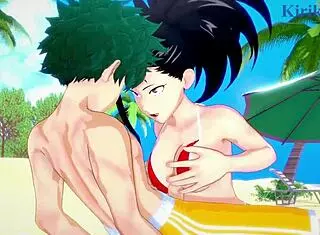 Momo Yaoyorozu And Kyoka Jiro And Izuku Midoriya Intense Sex - My Hero Academia Hentai