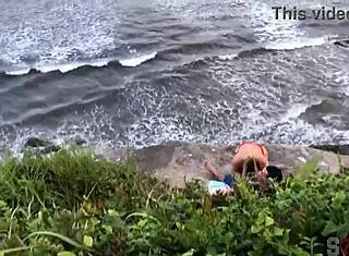 Man Dominates Hot Latina Blonde's Big Pussy on Itanhaem Beach