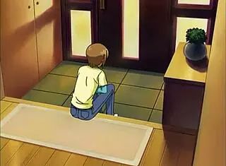 Her feet tease that cock in hentai