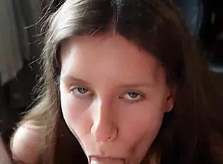 I look into your eyes as I suck your dick and balls, waiting for you to cum in my mouth