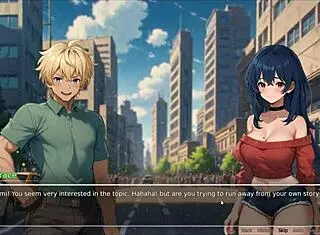 horny girlfriend rips shirt in romance hentai game episode