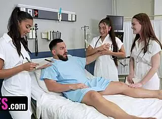 doctors take turns riding patient's cock