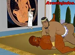 are the hung gods in this gay cartoon porno?