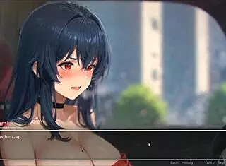 horny girlfriend rips shirt in romance hentai game episode