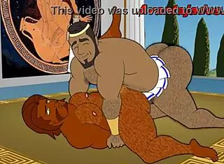 are the hung gods in this gay cartoon porno?