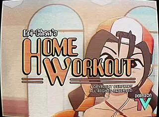 eri-chan's home workout routine is so fun 😊 anime cartoon style