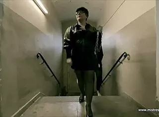 Mistress April dominates her bound private patient in the cock clinic with latex and humiliation.