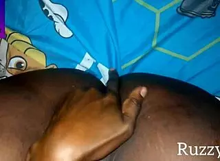 Fingering her creamy pussy early in the garage with ruzzyde