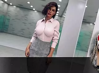 Sexy Secretary's Huge Boobs Tease in The Office