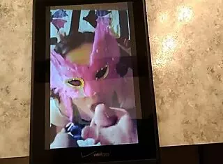 Overwhelmed by passion in this tribute to nympho2225 with cum and blowjob under mask