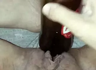 gretala, pregnant and excited, rubs the bottle on her juicy pussy lips