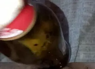 gretala, pregnant and excited, rubs the bottle on her juicy pussy lips