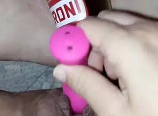 gretala, pregnant and excited, rubs the bottle on her juicy pussy lips