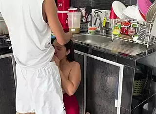 I follow my sister-in-law into the kitchen and cum deep inside her pussy